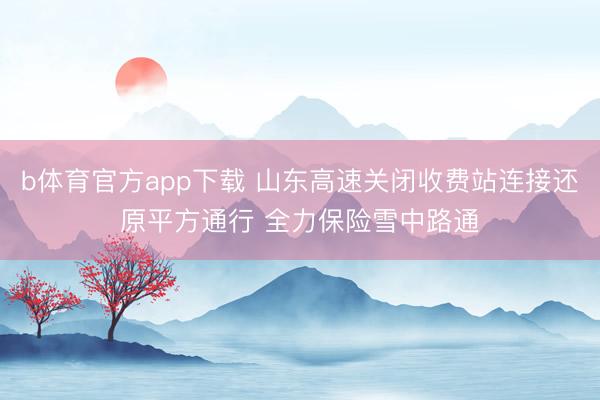 b体育官方app下载 山东高速关闭收费站连接还原平方通行 全力保险雪中路通