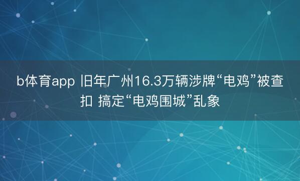 b体育app 旧年广州16.3万辆涉牌“电鸡”被查扣 搞定“电鸡围城”乱象