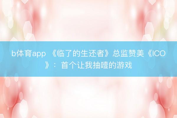b体育app 《临了的生还者》总监赞美《ICO》：首个让我抽噎的游戏