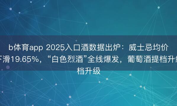 b体育app 2025入口酒数据出炉：威士忌均价下滑19.65%，“白色烈酒”全线爆发，葡萄酒提档升级