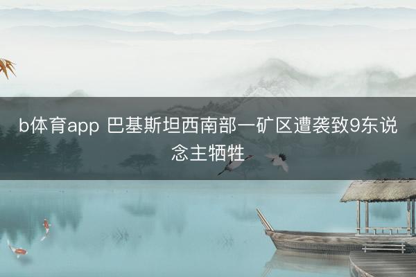 b体育app 巴基斯坦西南部一矿区遭袭致9东说念主牺牲