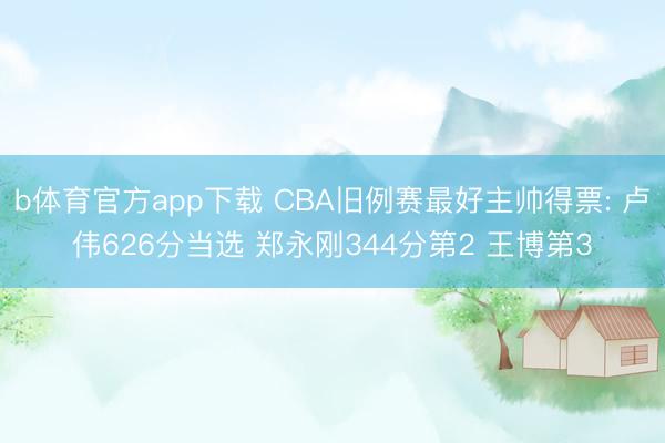 b体育官方app下载 CBA旧例赛最好主帅得票: 卢伟626分当选 郑永刚344分第2 王博第3