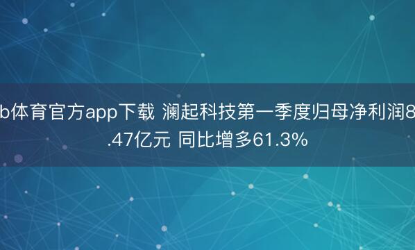 b体育官方app下载 澜起科技第一季度归母净利润8.47亿元 同比增多61.3%
